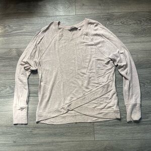 Athleta Dusty Pink Long Sleeves Crossover Hem Soft Comfy Sweatshirt Size L Yoga